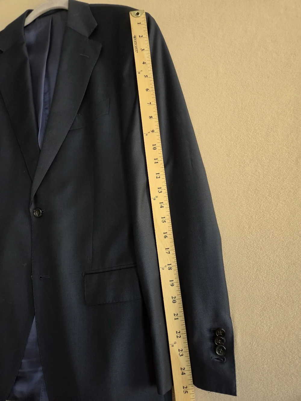 SUITSUPPLY Lazio Suit Jacket Navy Wool Size 40L